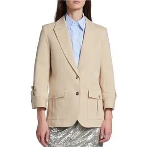 TWP Women's Khaki Bell Notch-Lapel Blazer Size M